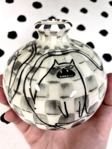 Check Cats Vase