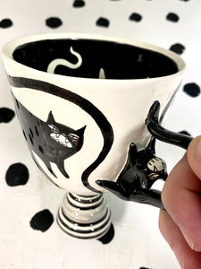 Cat Handle Fancy Mug