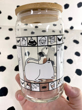 Load image into Gallery viewer, Halloween Cats Lidded Glass Tumbler