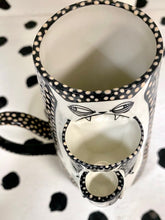 Load image into Gallery viewer, Triple Barf Mug with Orange Textured Dots