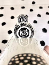 Load image into Gallery viewer, Triple Barf Mug with Orange Textured Dots