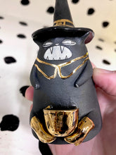 Load image into Gallery viewer, Black Cat With Gold Boots Smoke Bowl 2