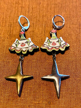 Load image into Gallery viewer, Silver and Gold Clown Star Earrings