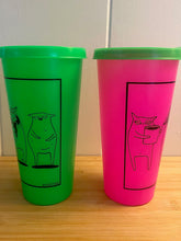 Load image into Gallery viewer, Coffee Cats Plastic Cup with Lid