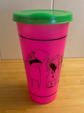 Load image into Gallery viewer, Coffee Cats Plastic Cup with Lid