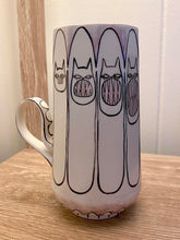Load image into Gallery viewer, Pale Purple Spinning Cats Mug
