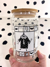 Load image into Gallery viewer, Halloween Cats Lidded Glass Tumbler
