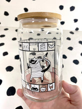 Load image into Gallery viewer, Halloween Cats Lidded Glass Tumbler
