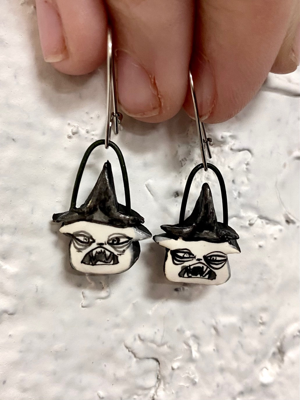 Tiny Witch Cat Earrings 2