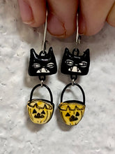 Load image into Gallery viewer, *Pre-Order* Black Cat Spooky Earrings
