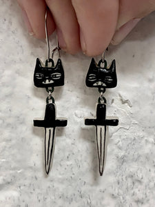 Sword Cat Earrings