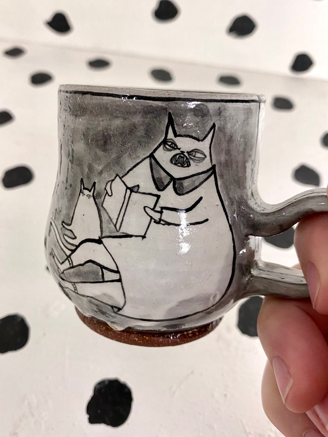 Reading Cat Espresso Mug