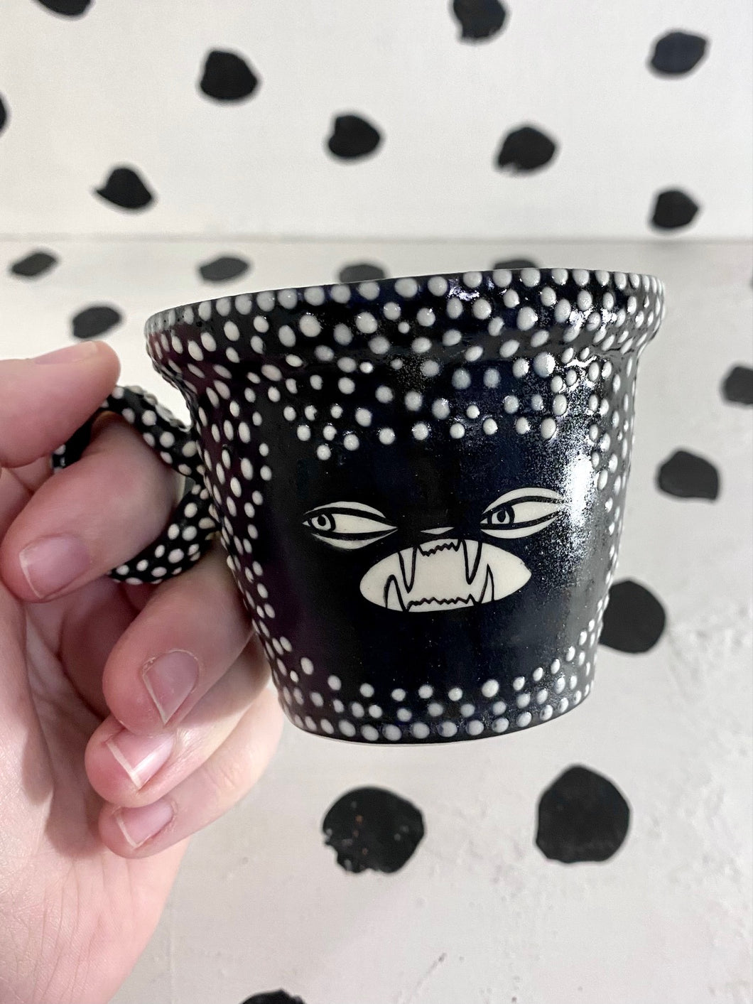 Texture Dots Cat Espresso Mug