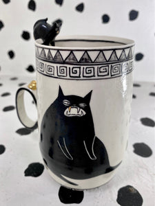 Pattern Cats Gold Poo Mug