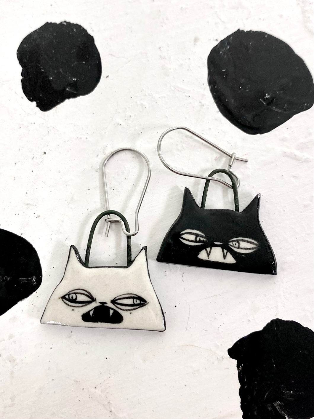 Cat Head Dangle Earrings