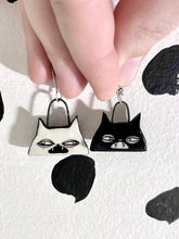 Load image into Gallery viewer, Cat Head Dangle Earrings
