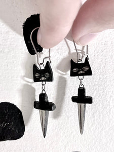 Dagger Cat Earrings