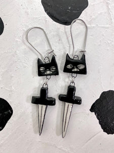 Dagger Cat Earrings