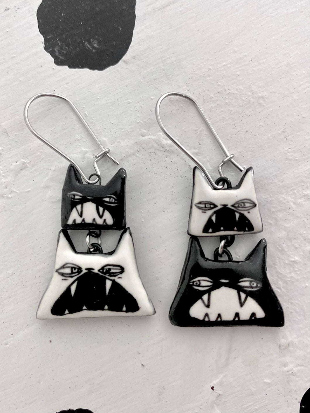 Quadruple Cat Dangle Earrings