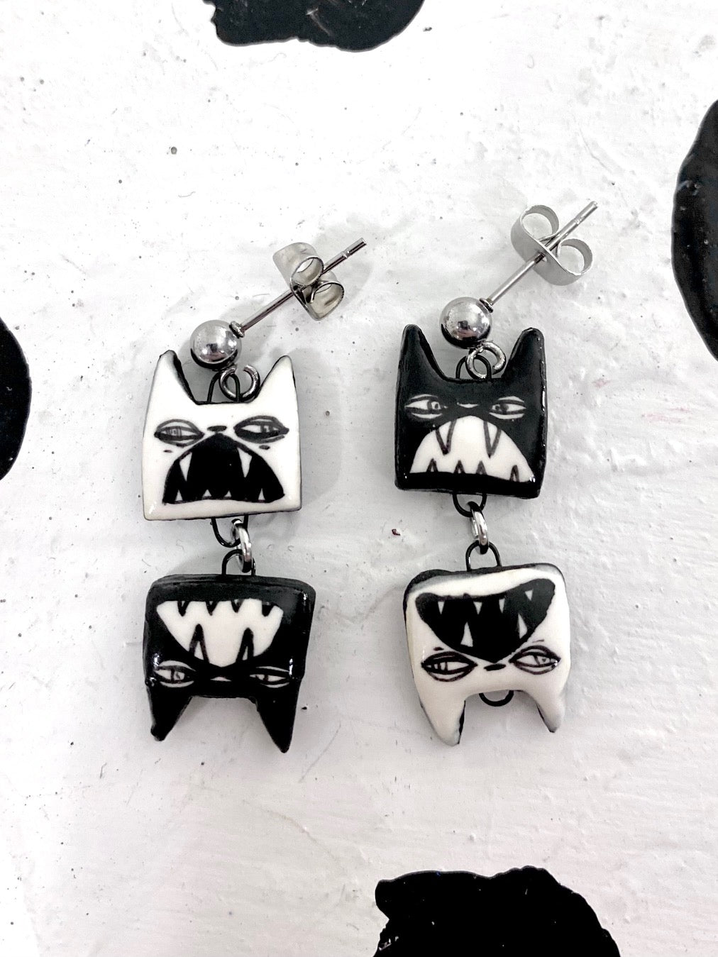 Mirror Cat Post Earrings