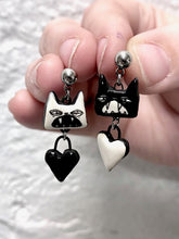 Load image into Gallery viewer, *PRE-ORDER* Heart Cat Post Earrings
