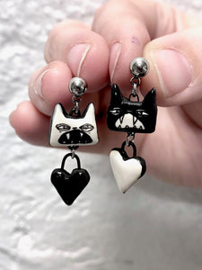 *PRE-ORDER* Heart Cat Post Earrings