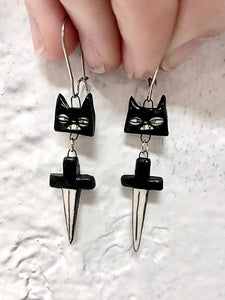 Dagger Cat Earrings