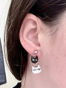 Opposite Cats Post Earrings