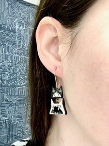 Cat Head Dangle Earrings