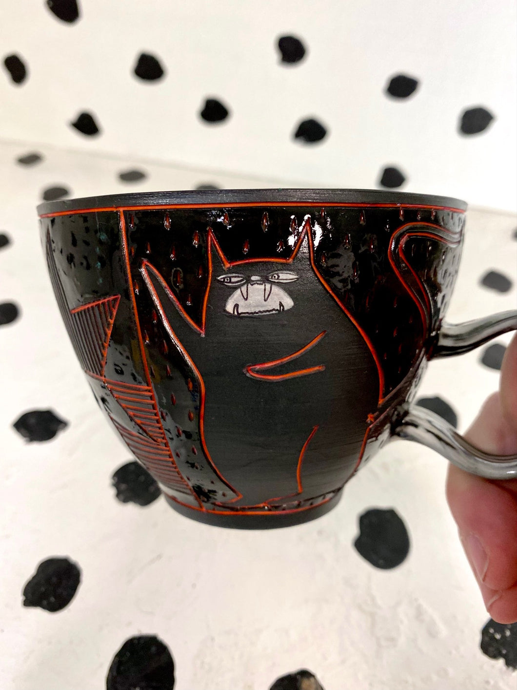 SECOND Red Carved Mug