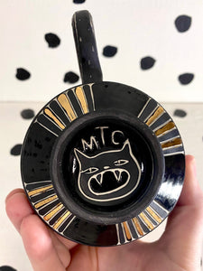 Cat Mug with Gold