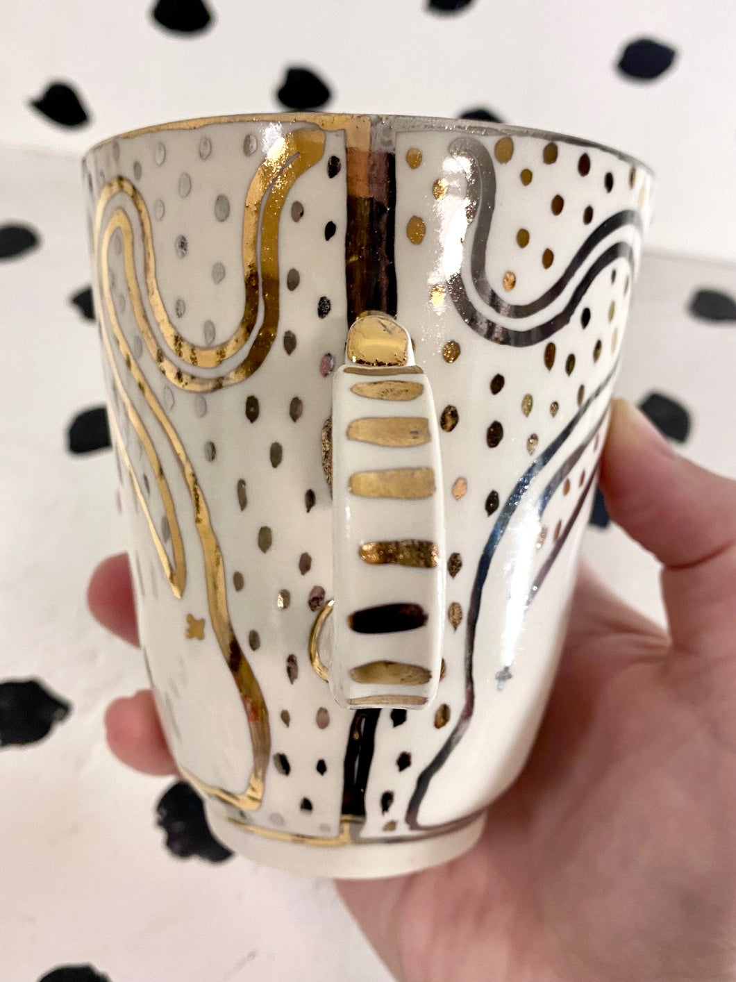Silver and Gold Luster Mug