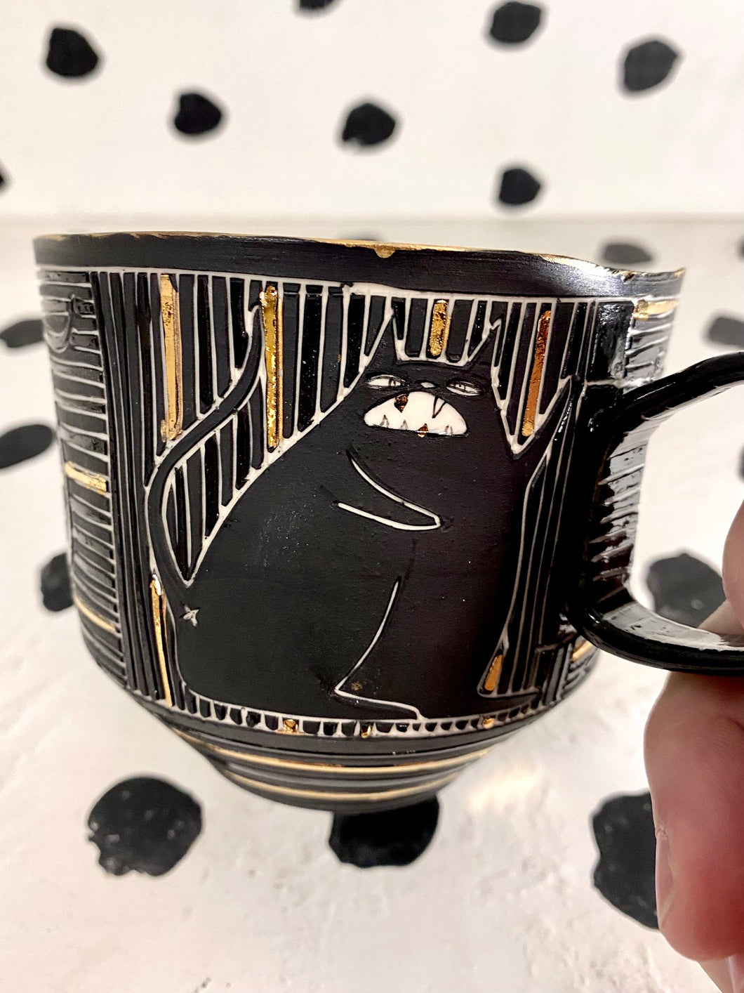 SECOND Gold Luster Strip Mug