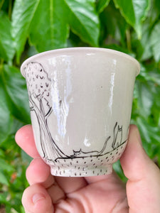 Pale Pink Witch Cat Cup
