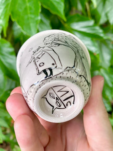 Pale Pink Witch Cat Cup