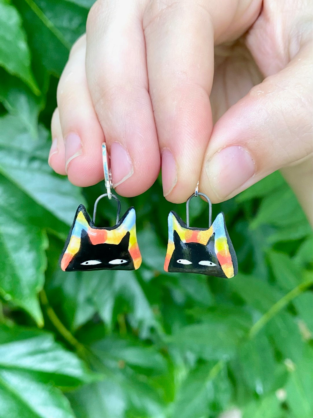 Rainbow Cat Earrings