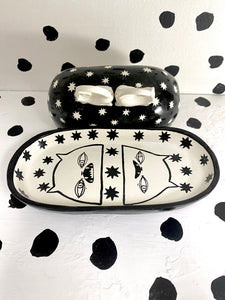 Twin Cat Butter Dish