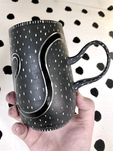 Black Porcelain Double Barf Mug