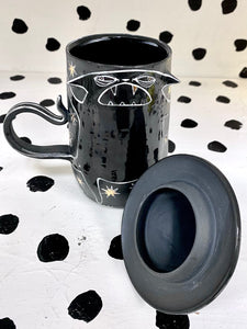 Gold Star Lidded Witch Mug