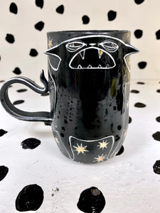 Gold Star Lidded Witch Mug