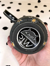 Load image into Gallery viewer, Gold Star Lidded Witch Mug
