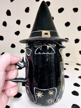 Load image into Gallery viewer, Gold Star Lidded Witch Mug
