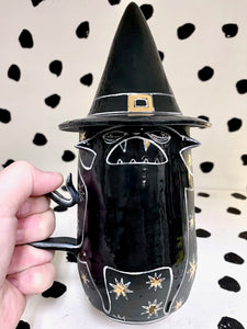 Gold Star Lidded Witch Mug