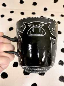 Black Porcelain Heart Cup