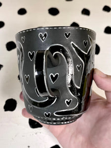 Black Porcelain Heart Cup
