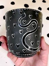 Load image into Gallery viewer, Black Porcelain Heart Cup
