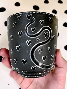 Black Porcelain Heart Cup