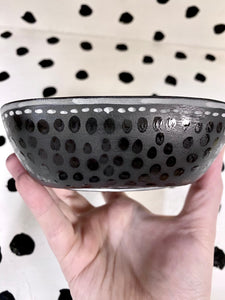 BLack Porcelain Cat Bowl