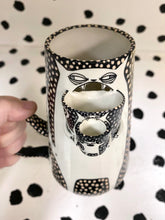 Load image into Gallery viewer, Triple Barf Mug with Orange Textured Dots
