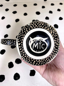 Triple Barf Mug with Orange Textured Dots